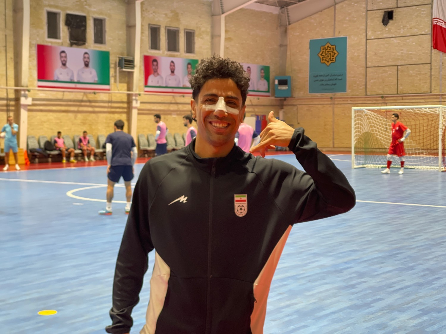 تمرین تیم ملی فوتسال با حضور کاپیتان نقابدار